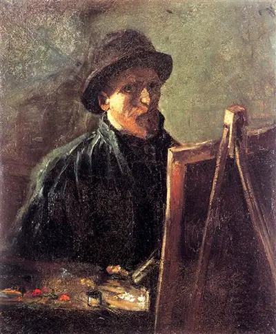 Selbstbildnis mit dunklem Filzhut an der Staffelei Vincent van Gogh